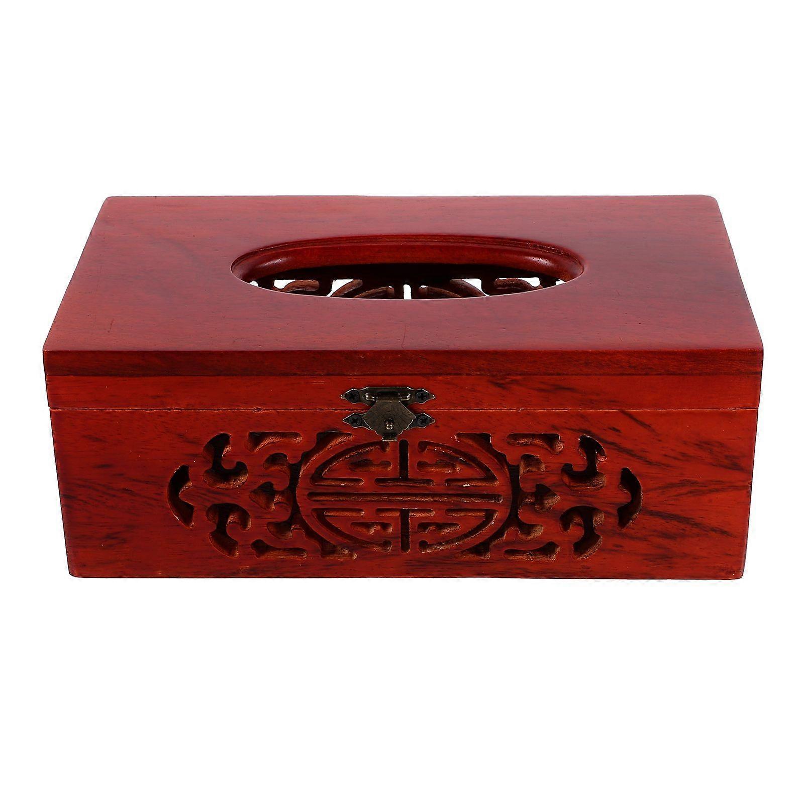 Wood Tissue Box Household Tissue Case Desktop Tissue Storage Box Home Tissue Container