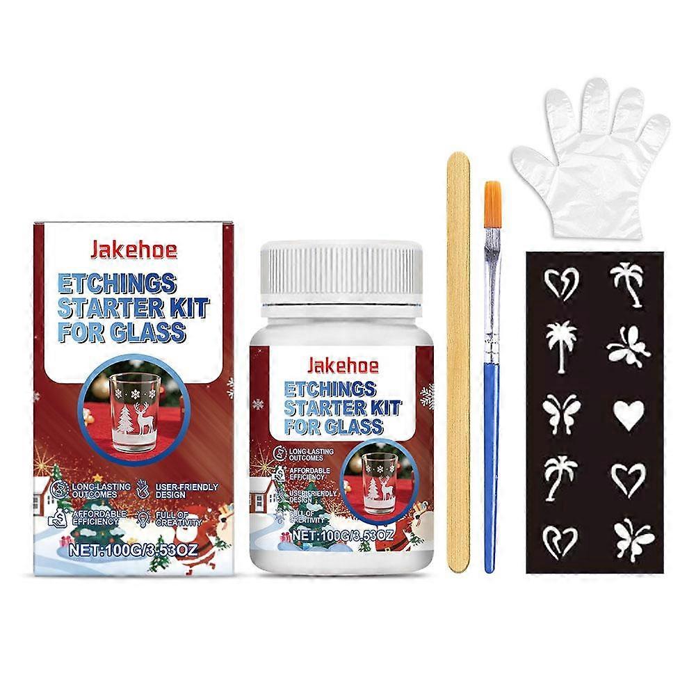 Frosted Glass Etching Set Diy Creates Permanent Etched Patterns Washable