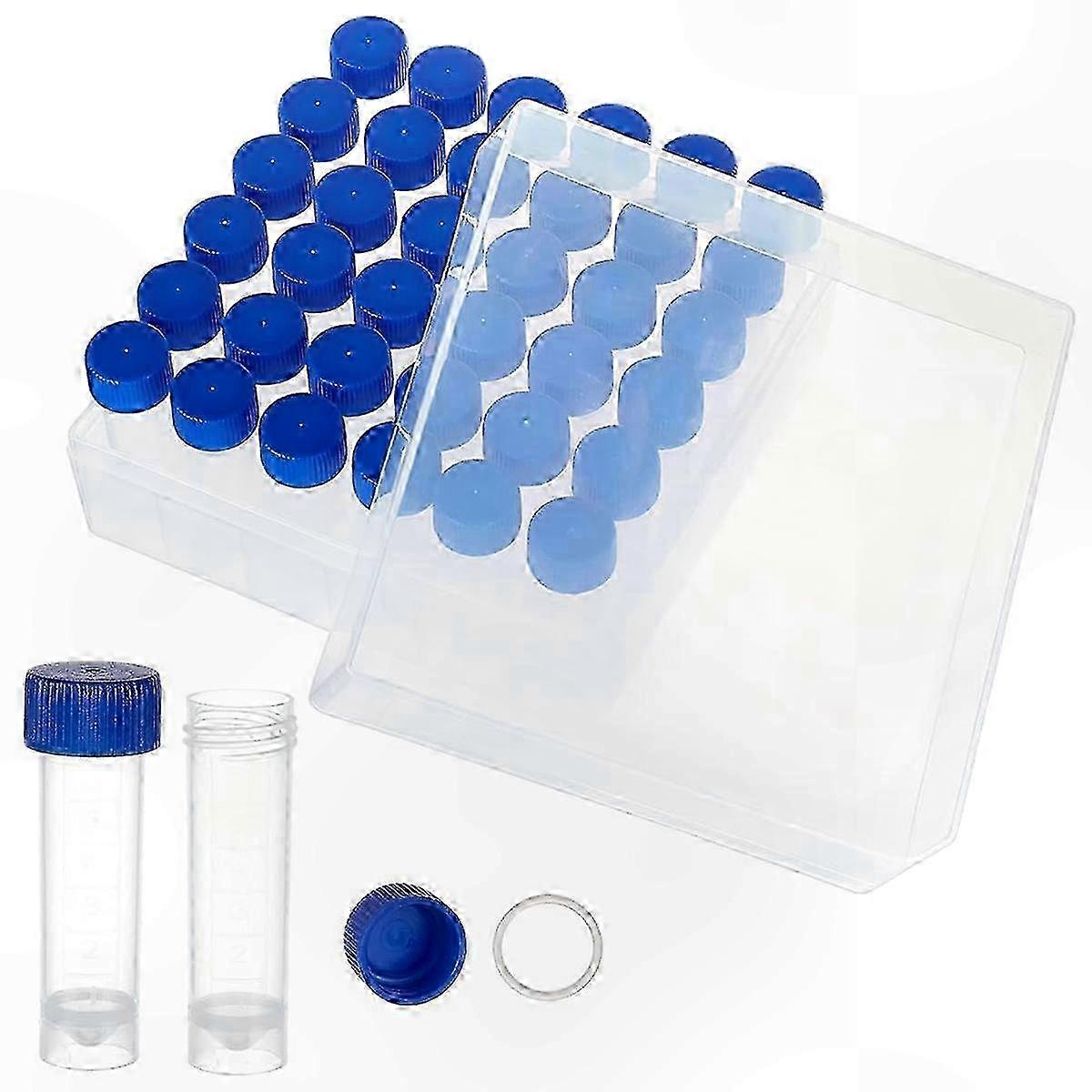36 عبوة 5 مل قوارير غطاء لولبي في علبة تخزين لتخزين عينات المختبر