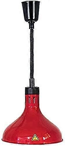 Heat Lamp Food Warmer Portable Telescopic Chandelier, Adjustable Single Head Down Buffet Heat Lamp for Pizza and Food (Red)