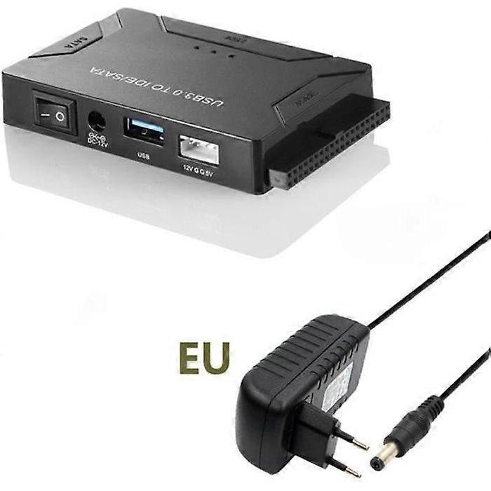 USB 3.0 to IDE SATA External Hard Drive Universal Adapter Data Transfer Converter (EU Plug)