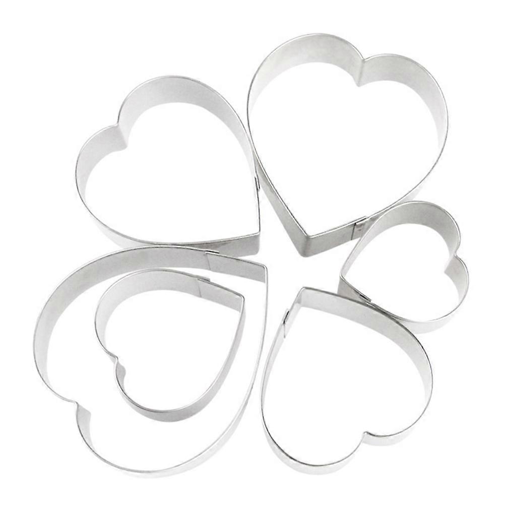 Heart Shape Cookie Cutter for Baking Use 6Pcs Stainless Steel Set