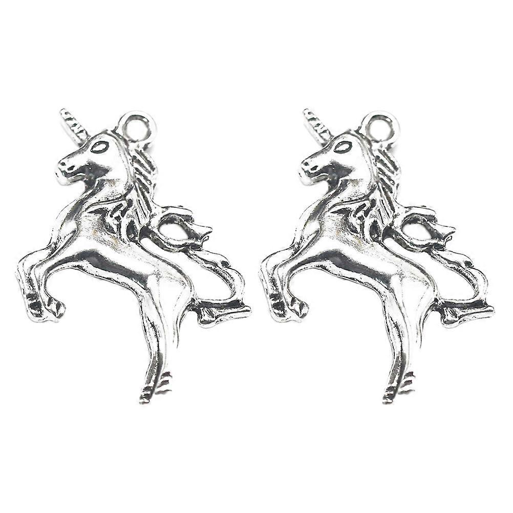 Unicorn Pendant Charm Made of Alloy for Jewelry Making 10Pcs Silver