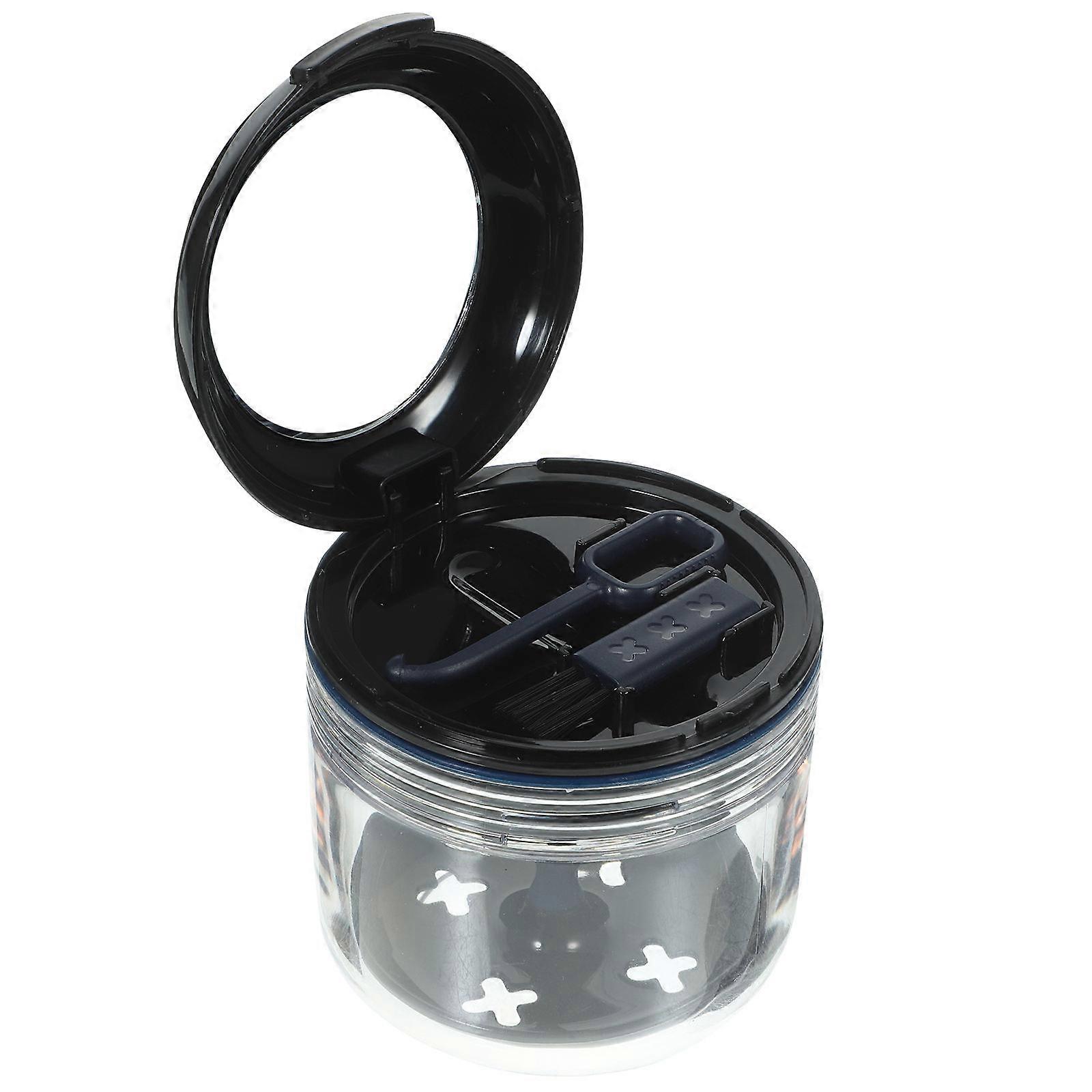 Denture Cleaning Case Denture Bath Case for Holding 5Sets Black Plastic