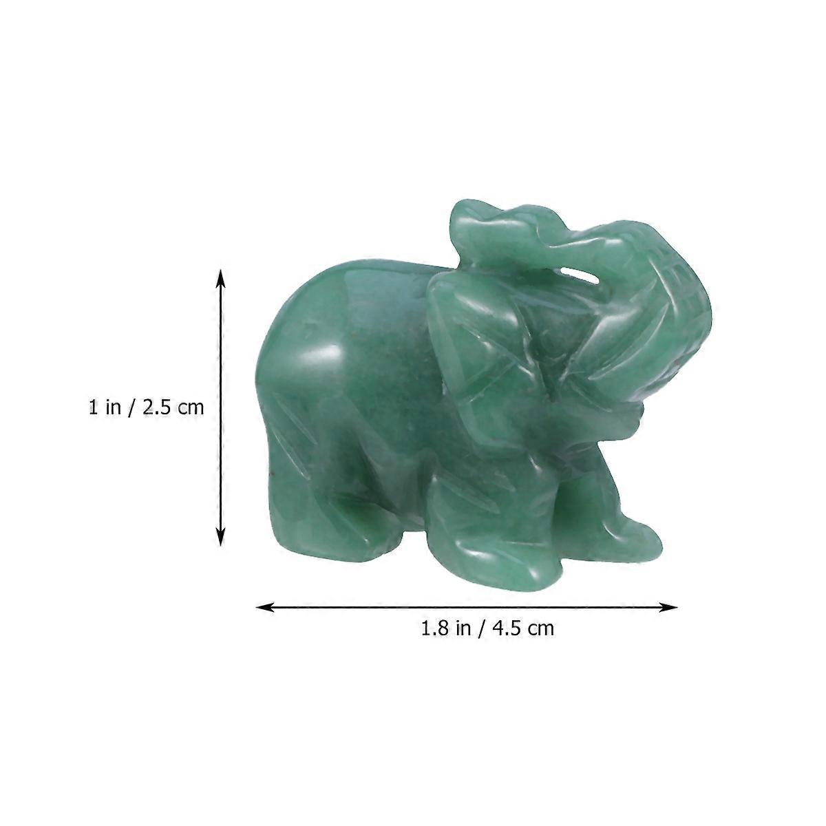 Elephant Shape Jade Figurine Ornaments for Scenery Decoration 2Pcs