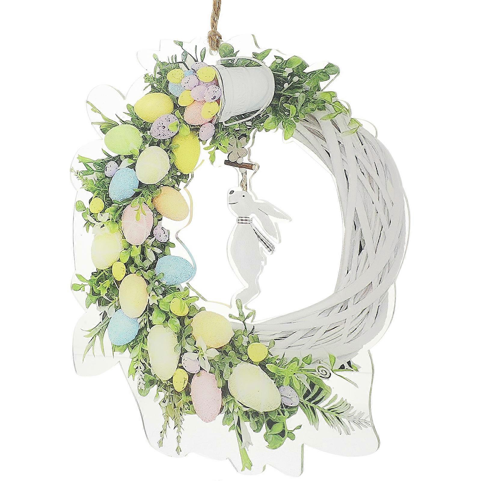 Rabbit Wreath Easter Decorative Wreath Ornament for Decoration 4Pcs Set
