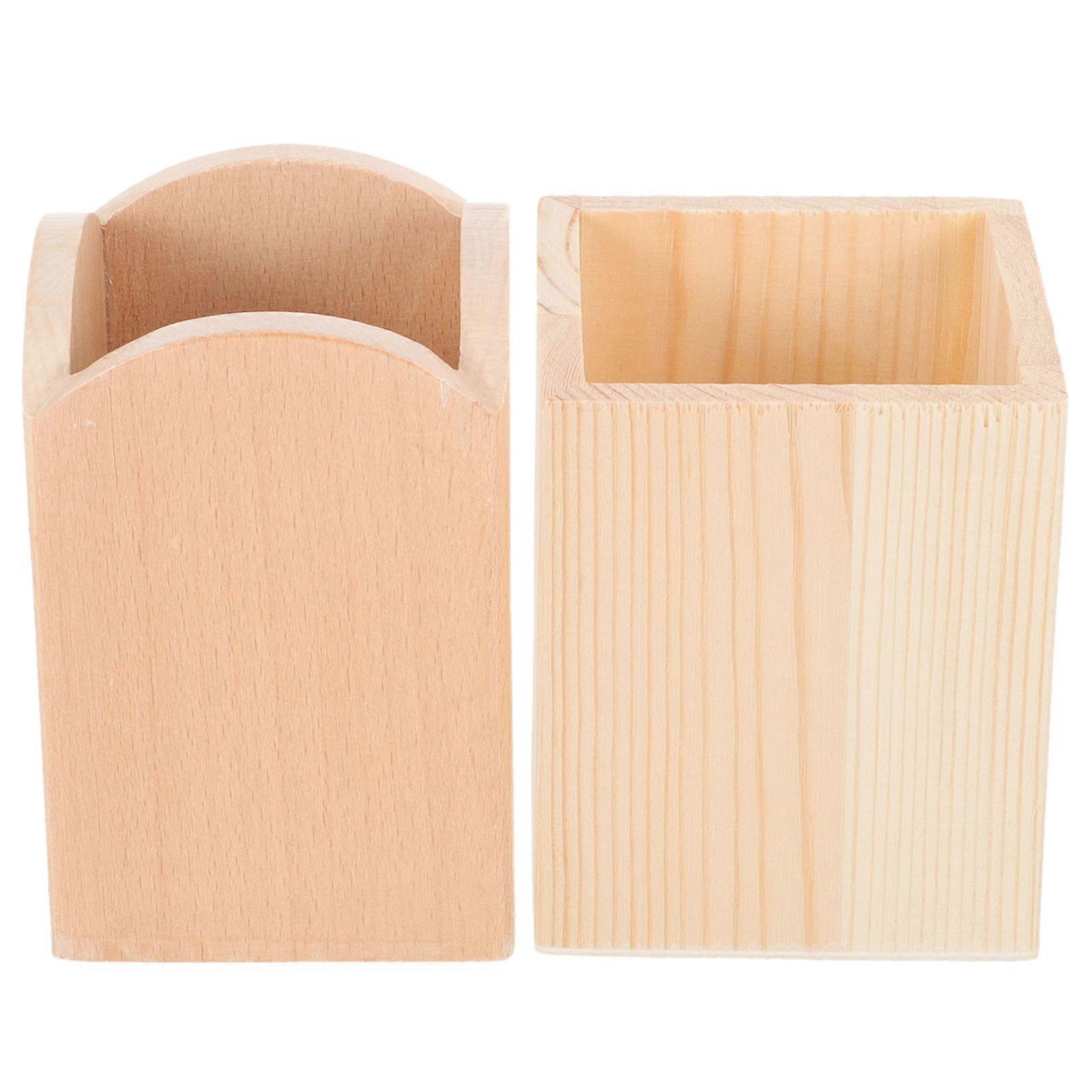 Wooden Brush Holders for Storage 10Pcs Desktop Pen Holders Assorted Color