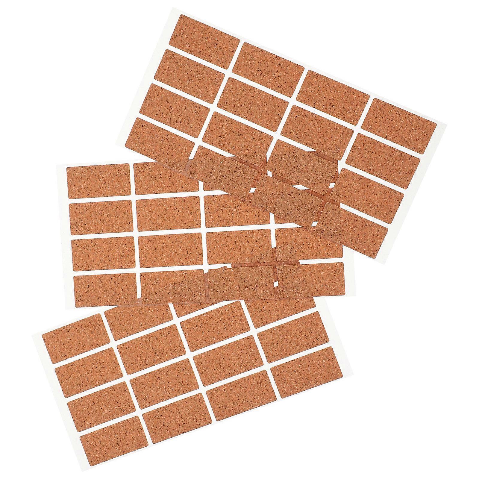 Brown Cork Labels 96 Pcs Rectangular Portable Label Stickers Ideal For Housewarming Gift Usage With Oil-Proof Feature