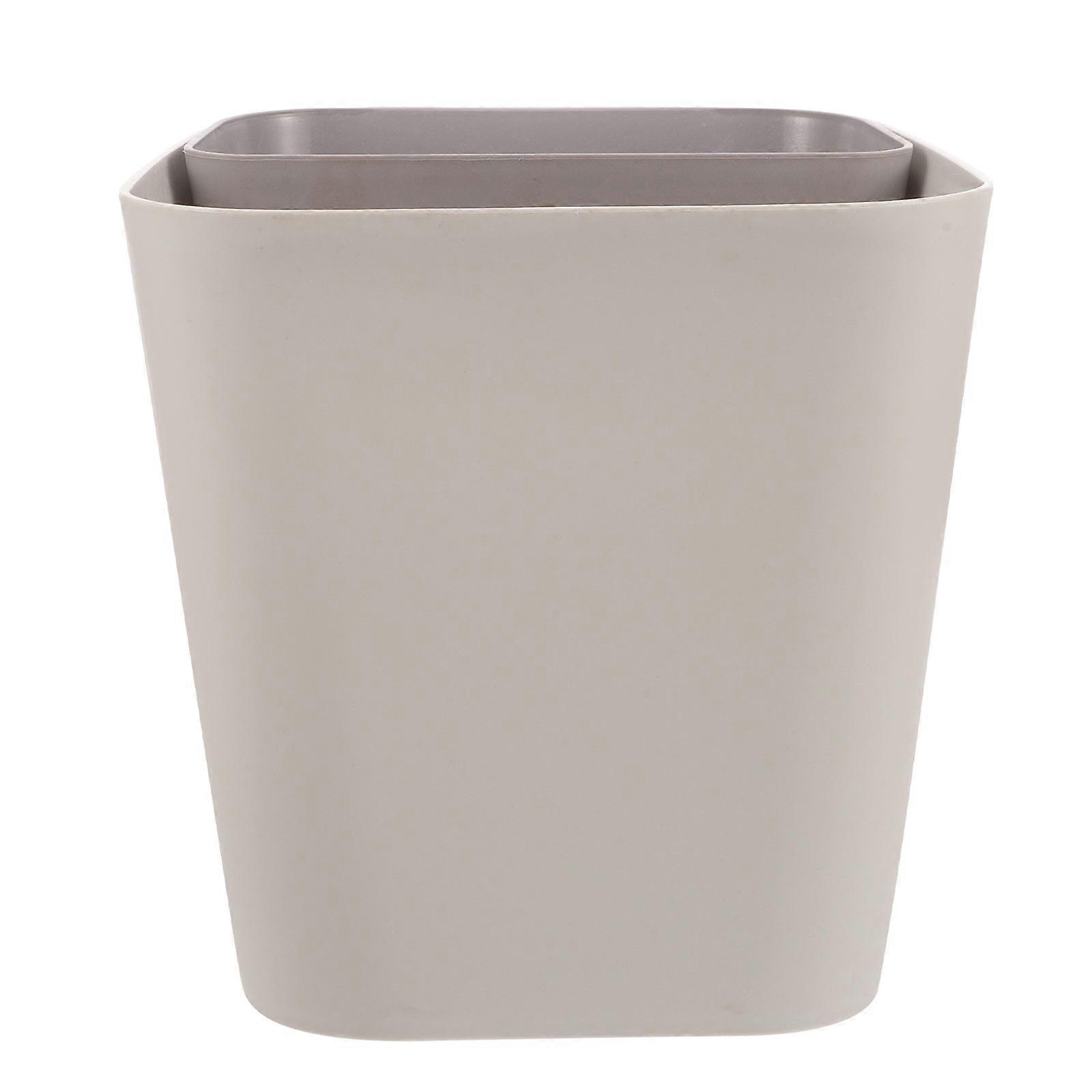 Wet Dry Sorting Garbage Cans Square Design Rubbish Container Simple Style Home Office Use Grey 9.43X8.65X7.07in 1Set