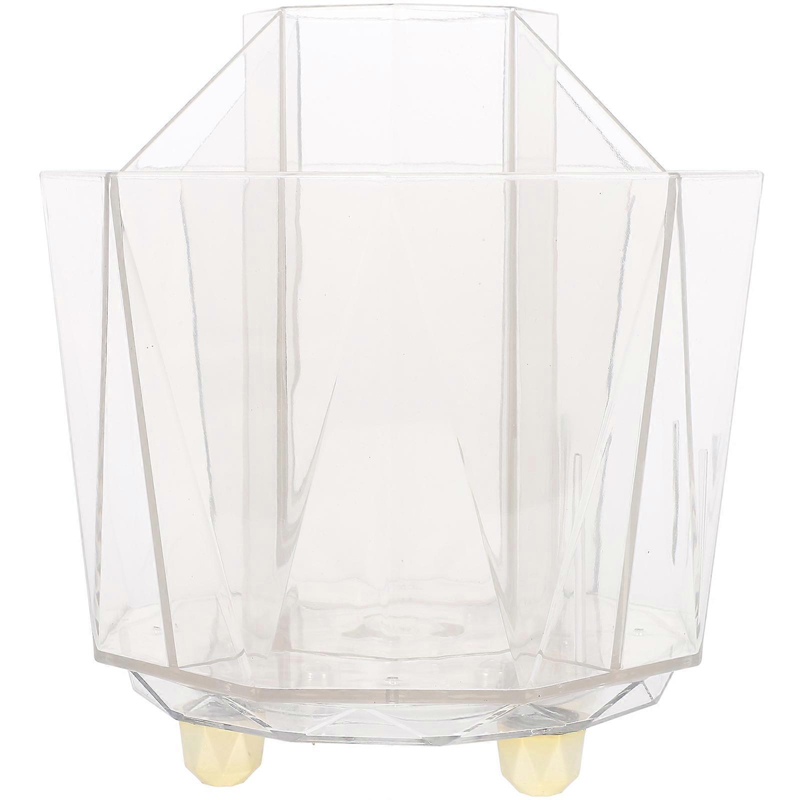 Makeup Brush Storage 3Pcs Rotating Holder For Women At Home 14X12.5X12.5CM Simple Circular Design