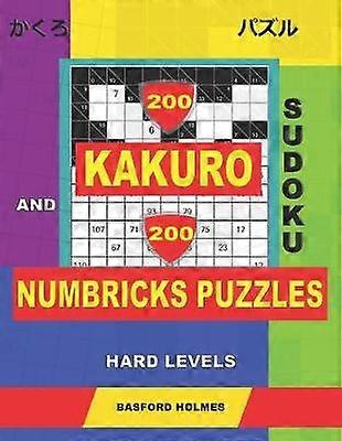 200 Kakuro sudoku and 200 Numbricks puzzles hard levels.