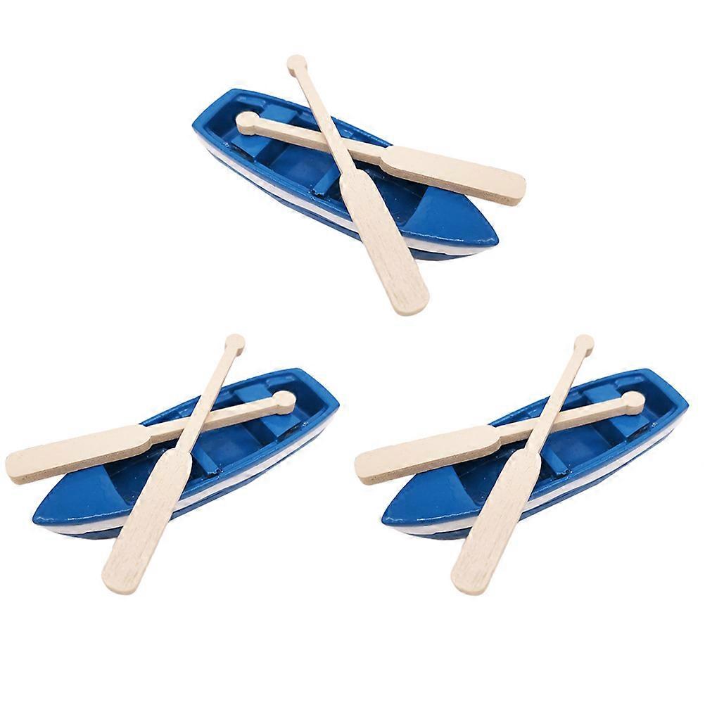 Mini Paddles Decor Rowboat for Decoration Use 3Sets with Blue Color