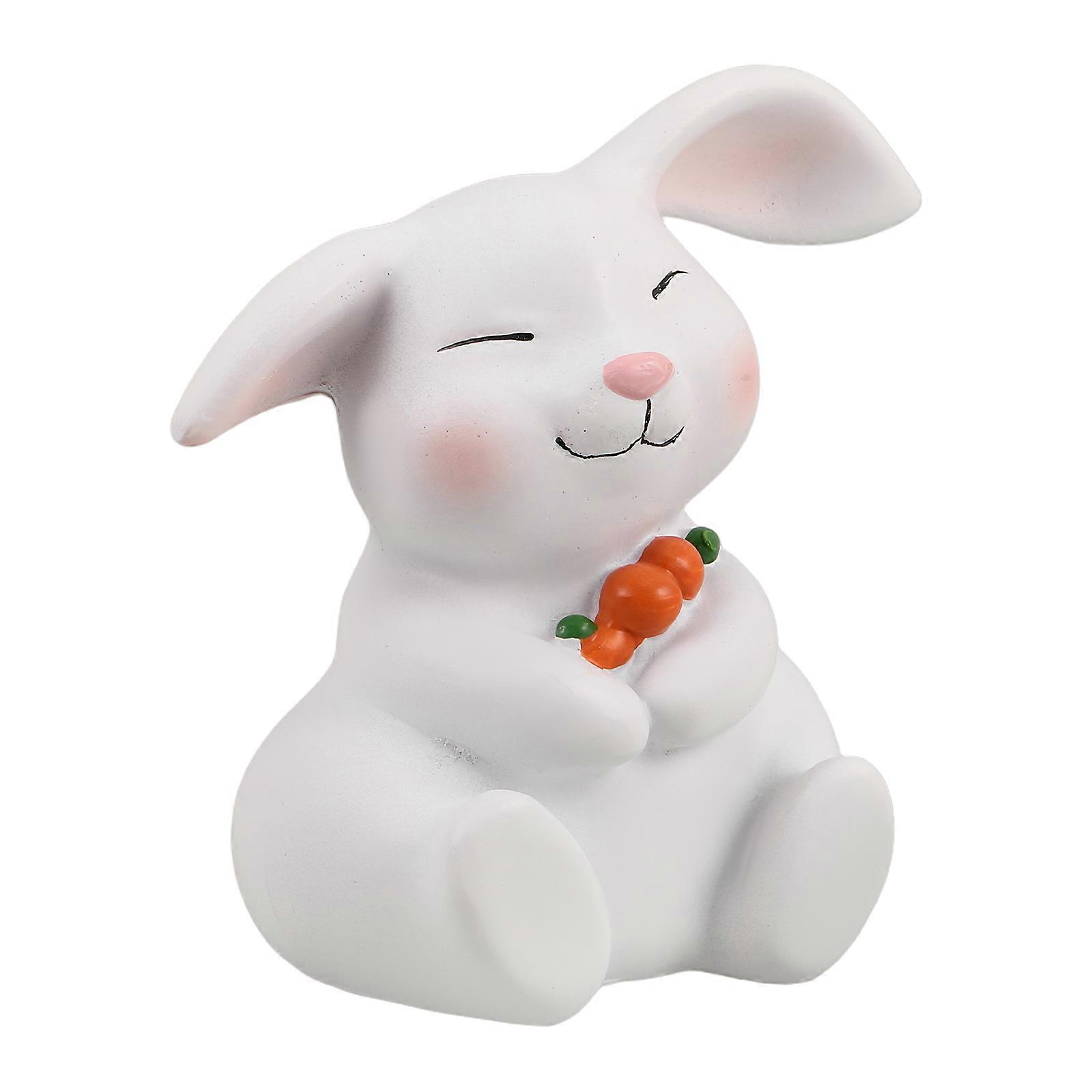 Easter Resin Rabbit Figurines for Spring Decorations 2Pcs Resin Bunny Statue