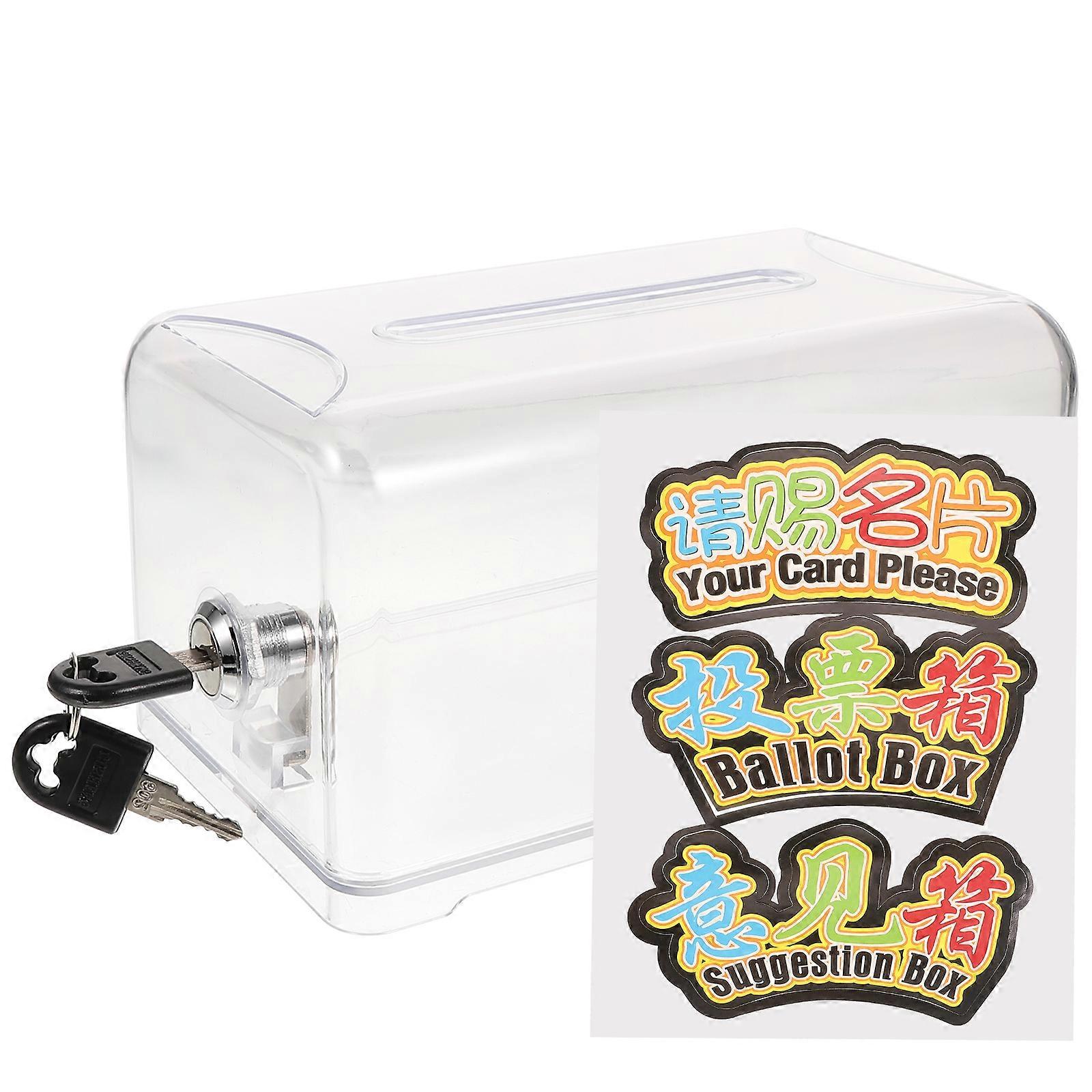 Transparent Donation Box With Lock For Fundraising And Voting Suitable For Office And Public Places 1Set