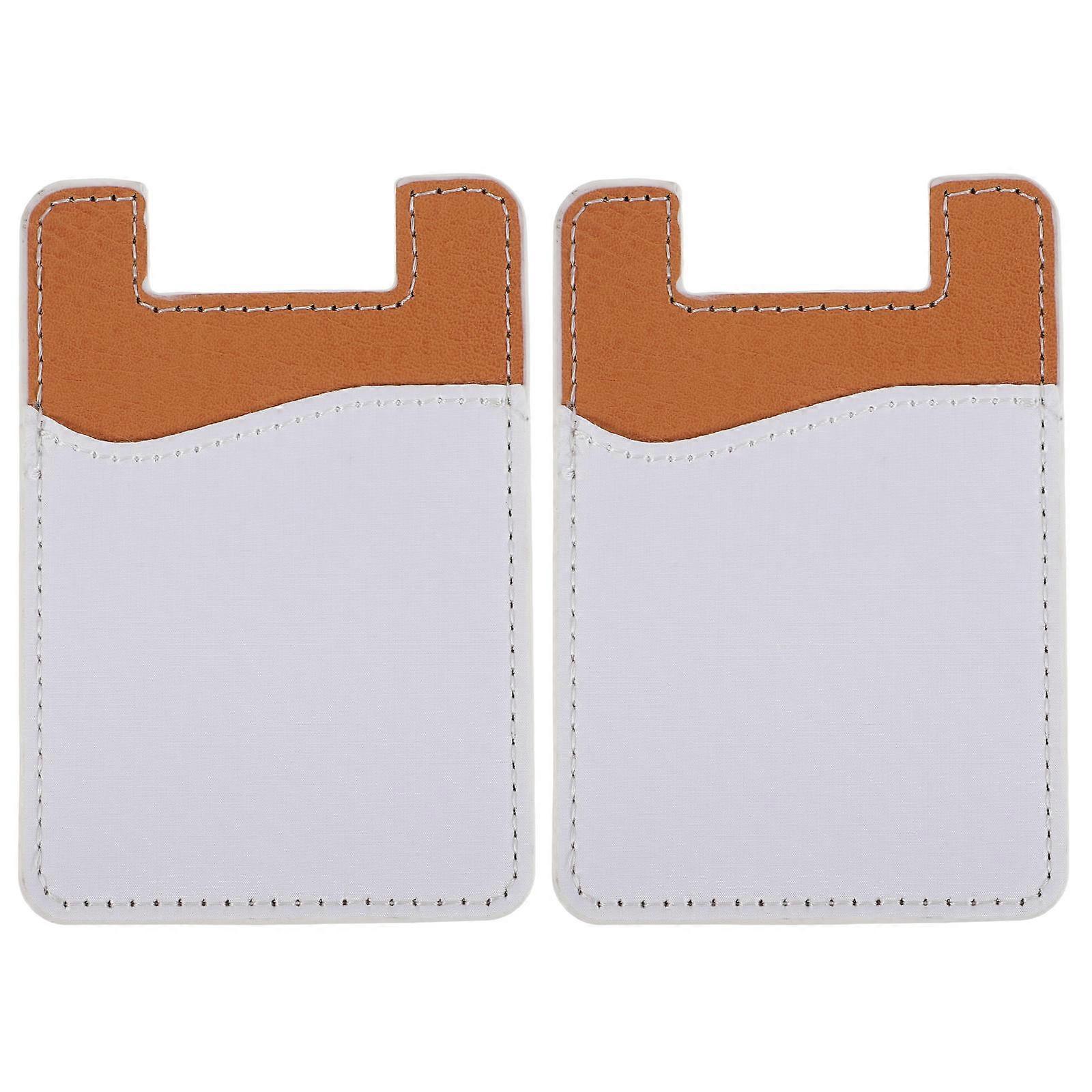 6Pcs Phone Wallet PU Adhesive Card Holder for Practical Storage Use