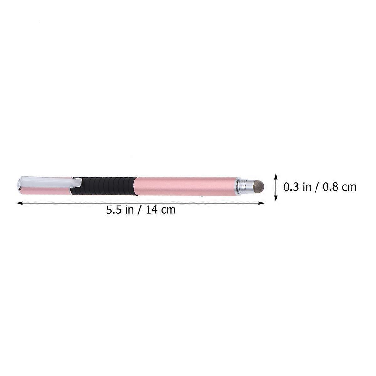 Phone Stylus Pens 5pcs 2-in-1 Capacitive Stylus Set Pink Metal and Silicone Replacement Tips for Note-taking and Drawing