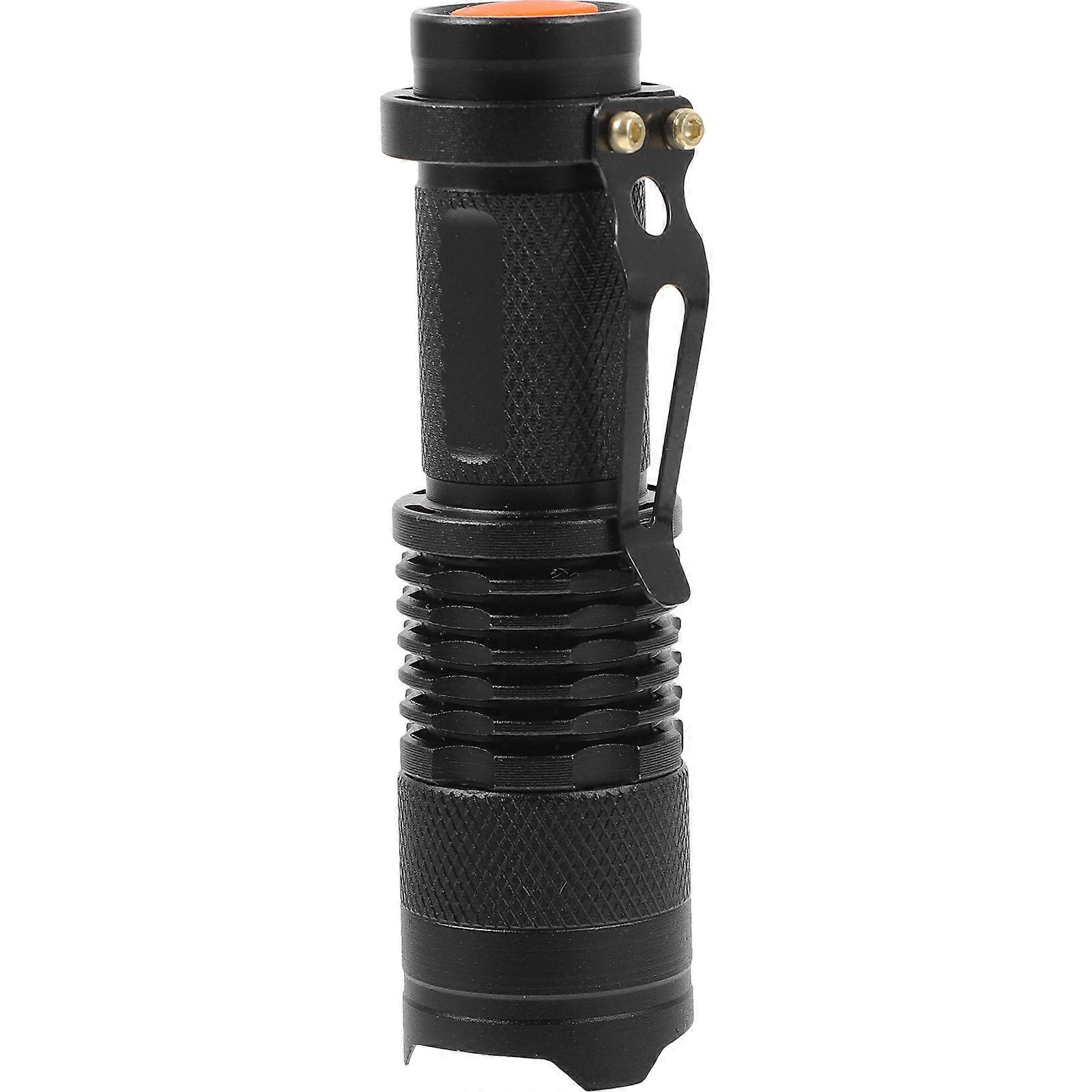 Waterproof Mini LED Flashlight Black with Dual Battery Options and Zoomable Focus