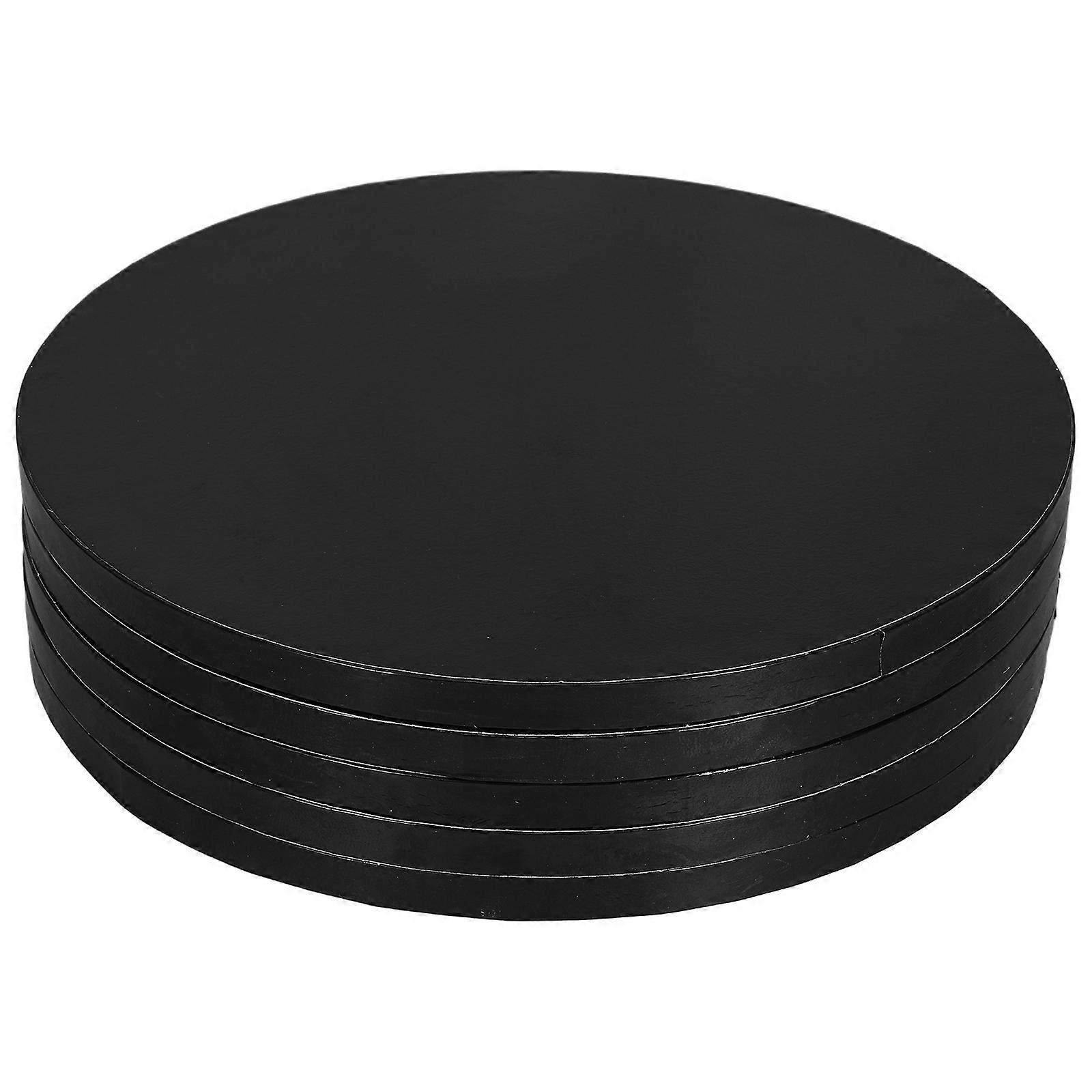 Runde Dessertplatte, 5 Stück, Pappteller mit Mousse-Cupcake-Basis, perfekt für Hobby- und Profibäcker, 25,4 cm, schwarz, leicht zu reinigen