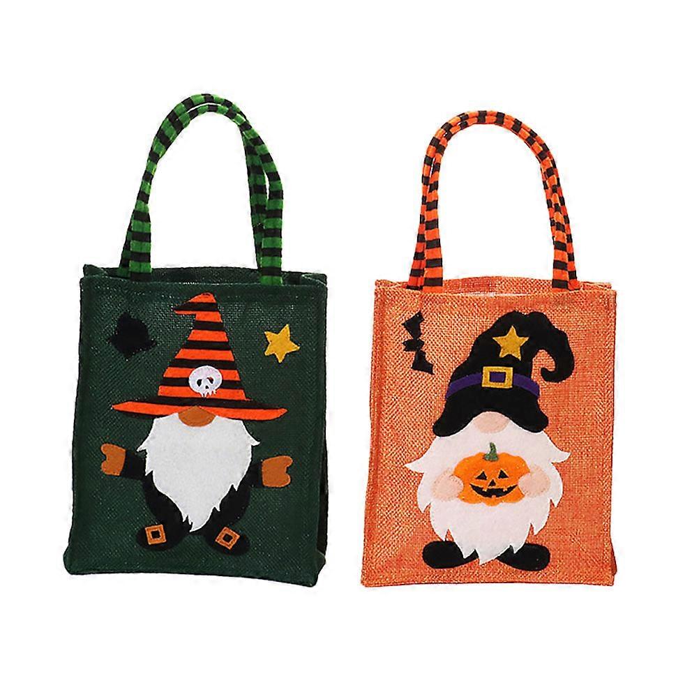 Portable Halloween Candy Bags 2Pcs Rectangular Shape Creative Design for Classroom Use