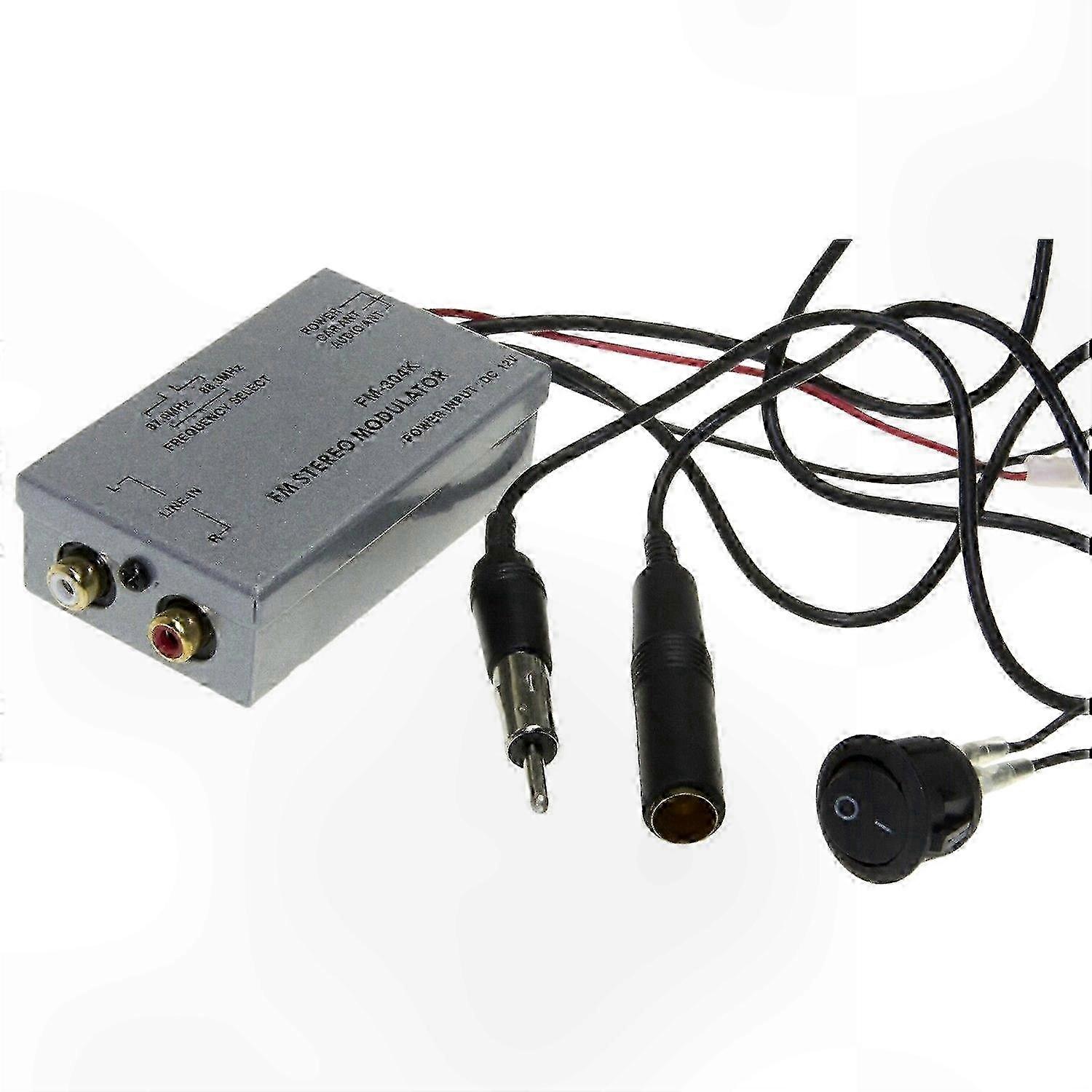 Car Stereo FM Modulator with MP3 Playback and AUX Input Adapter Antenna for Universal Use