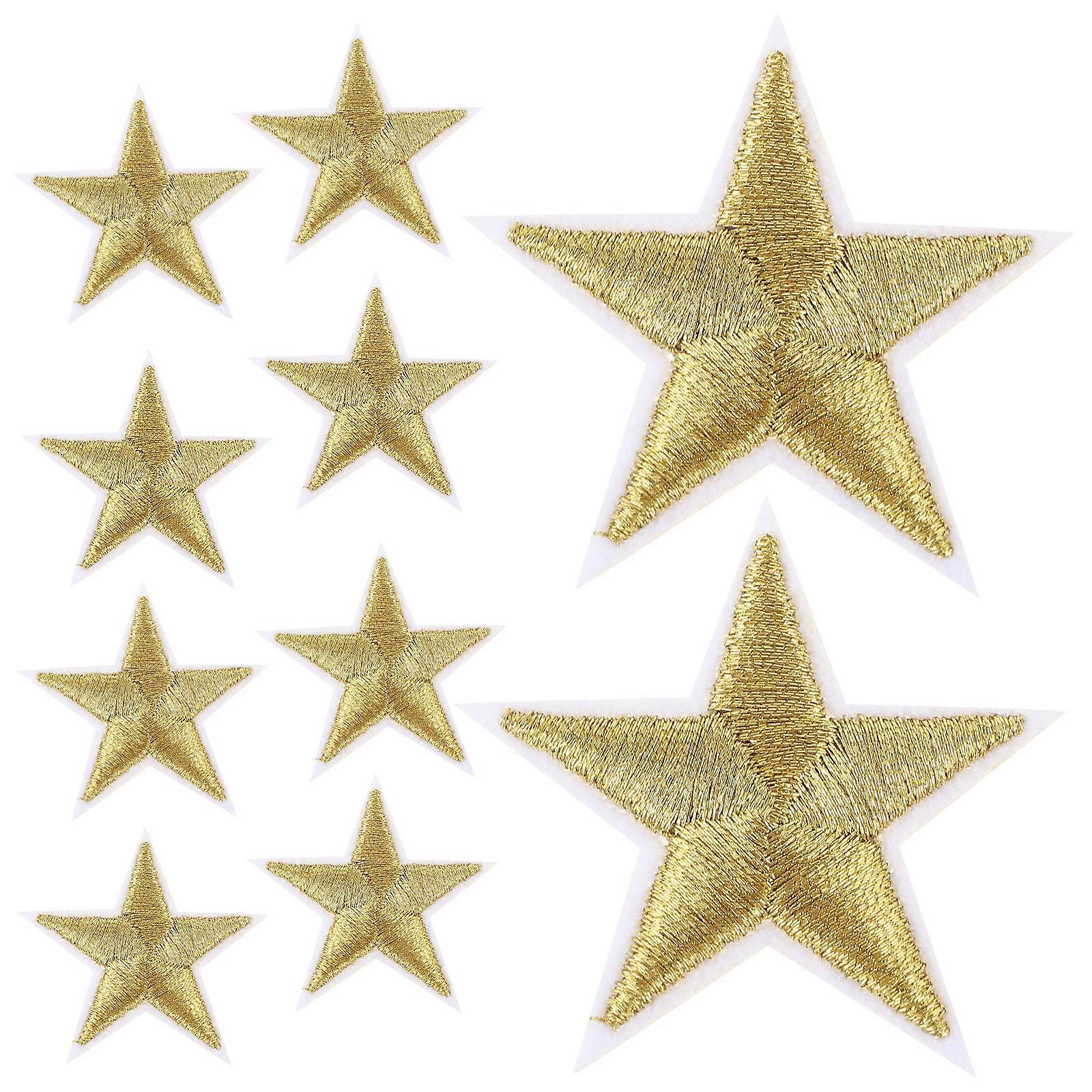 Golden Star Patch for Clothes Decoration Embroidery 20Pcs Pack