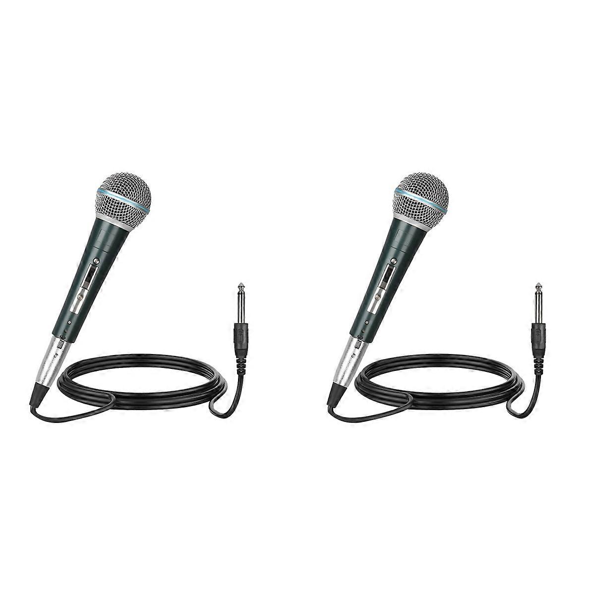 2X Professional Handheld Wired Microfone Mic Dynamic Microphone for Karaoke Live Vocal Performance M