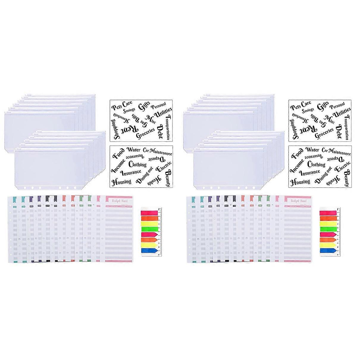 27 Pack A6 Pocket Binder Sets A6 Binder Zipper Pockets Neon Page