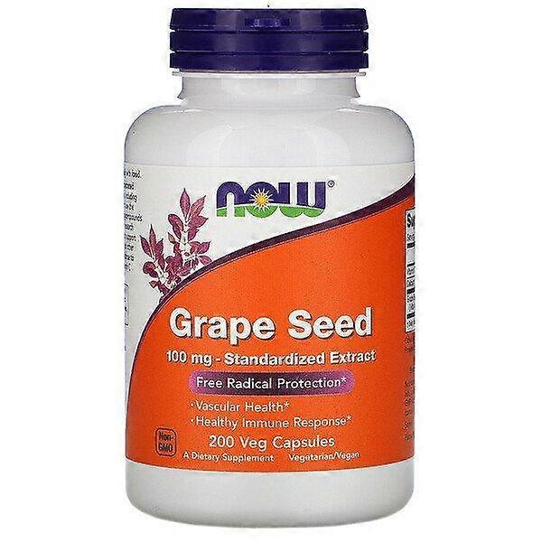 Now Foods, Grape Seed, Standardized Extract, 100 mg, 200 Veg Capsules