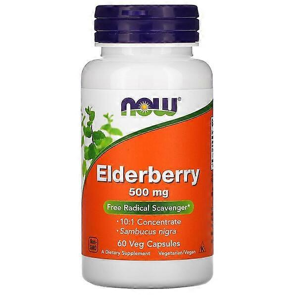 NOW Foods, Vlierbes, 500 mg, 60 Veg Capsules
