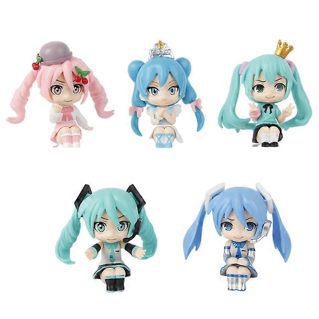 5pc Anime New Hatsune Miku Action Figure 7-8.5cm