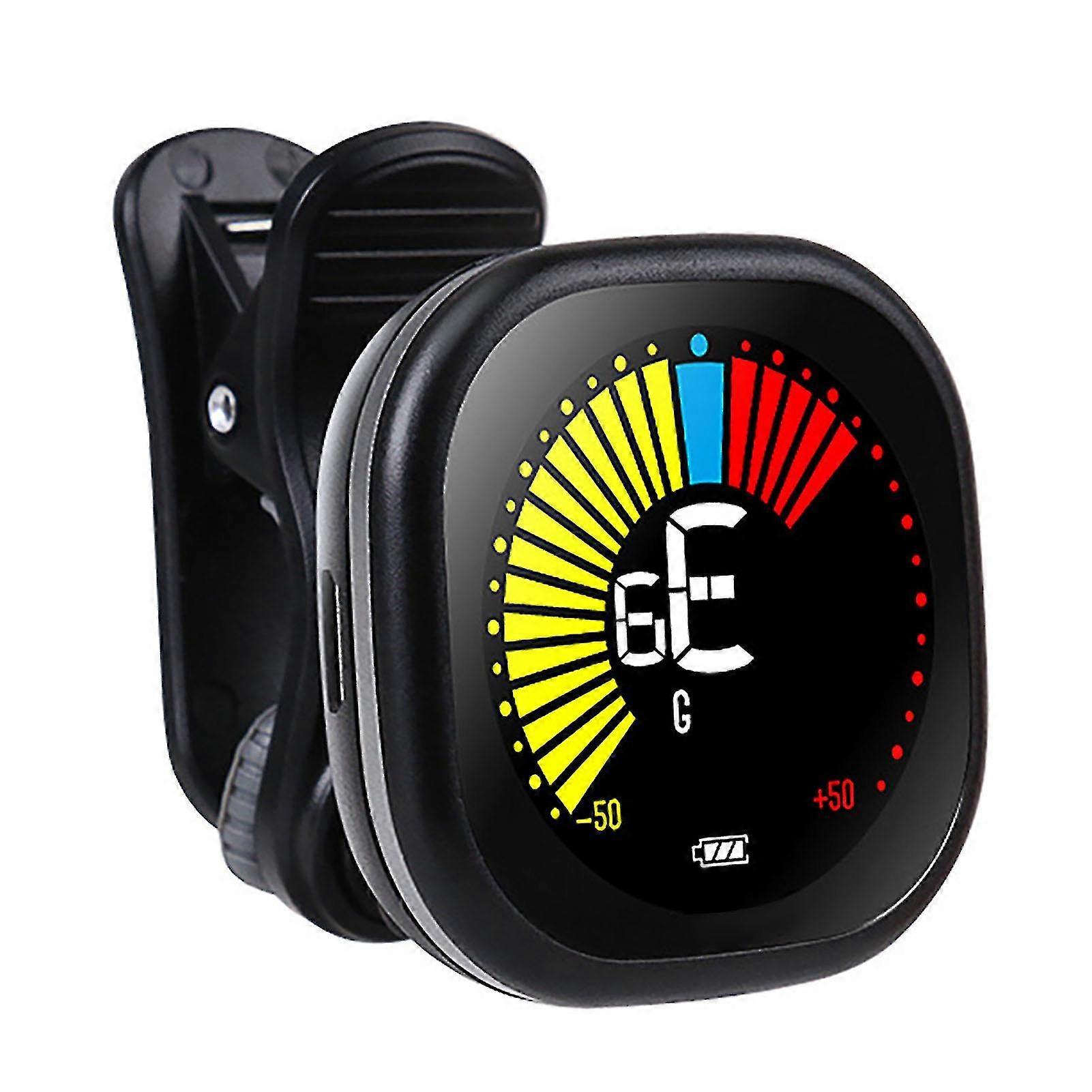 12-String Equal Temperament Guitar Tuner with LCD Display, Automatic Electronic Tuner, Rechargeable Battery for Violin Ukulele Black (Special Tuning)