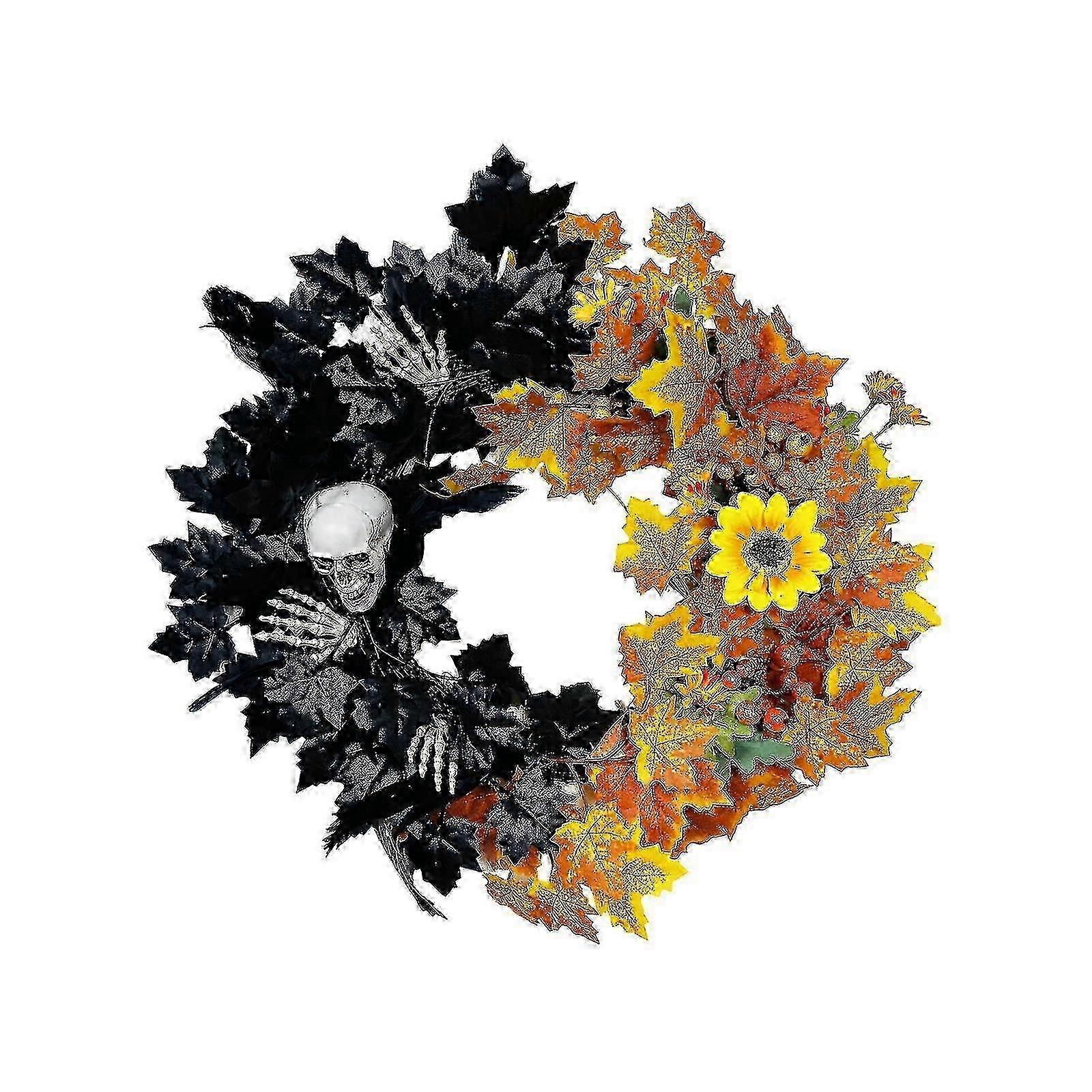 Scandinavian Style Halloween Decor - Pumpkin and Maple Leaf Hanging 26s