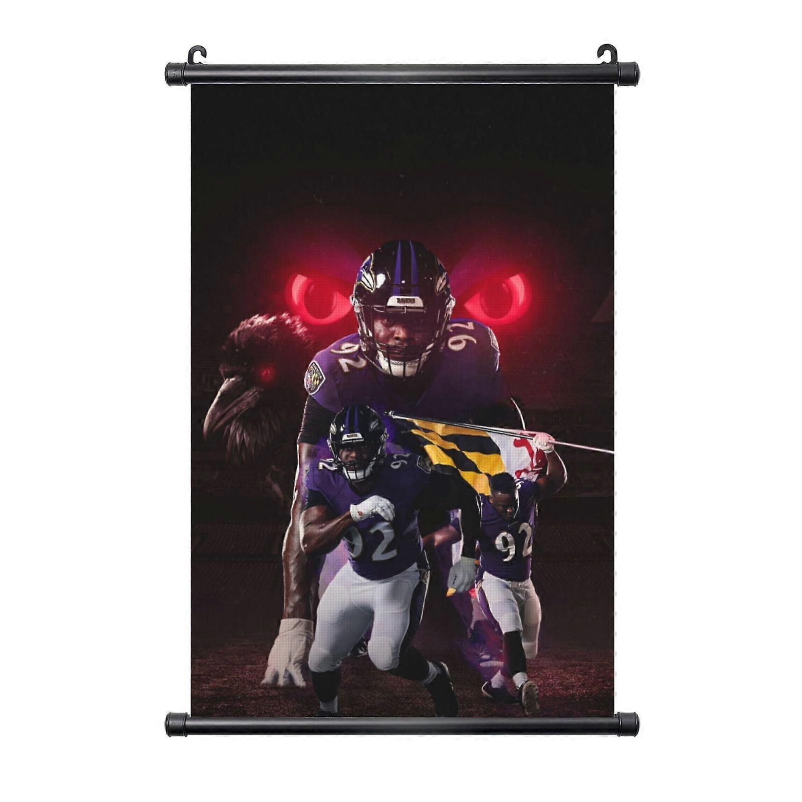 Ravens Football Team Custom PVC Black Axis Hanging Painting, Multiple Sizes, Compatible with Interior Wall & Bedside Desk Decor