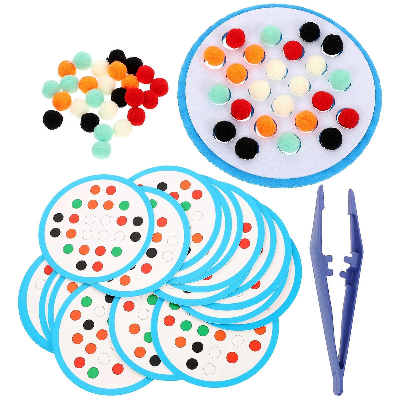 Educational Sensory Balls Game Enhancing Dexterity Improvement For Kids 13X3.3X1CM Tweezers Included 1 Set