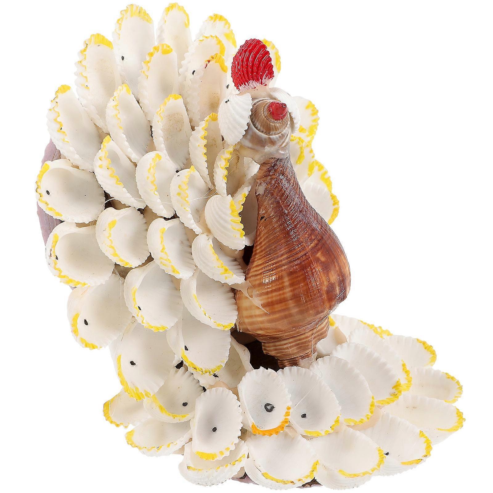 Shells Conch Craft Peacock Decor for Home with Multi Color