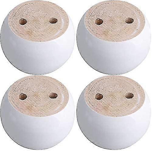4pcs الأبيض خشبية جولة الأثاث بون القدمين 2 و # 34؛ طويل القامة استبدال الخشب الصلب