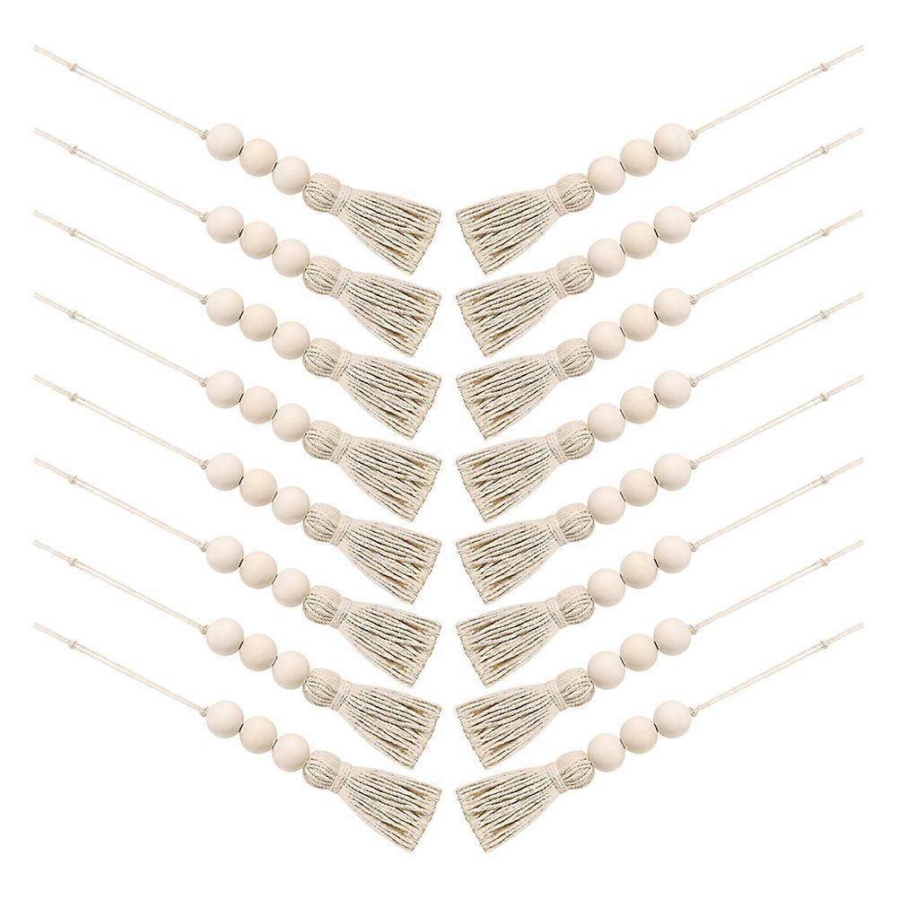 Hanging Wood Bead Ornament Rustic DIY Decoration For Kids Room And Home 48 Pcs With String Structure