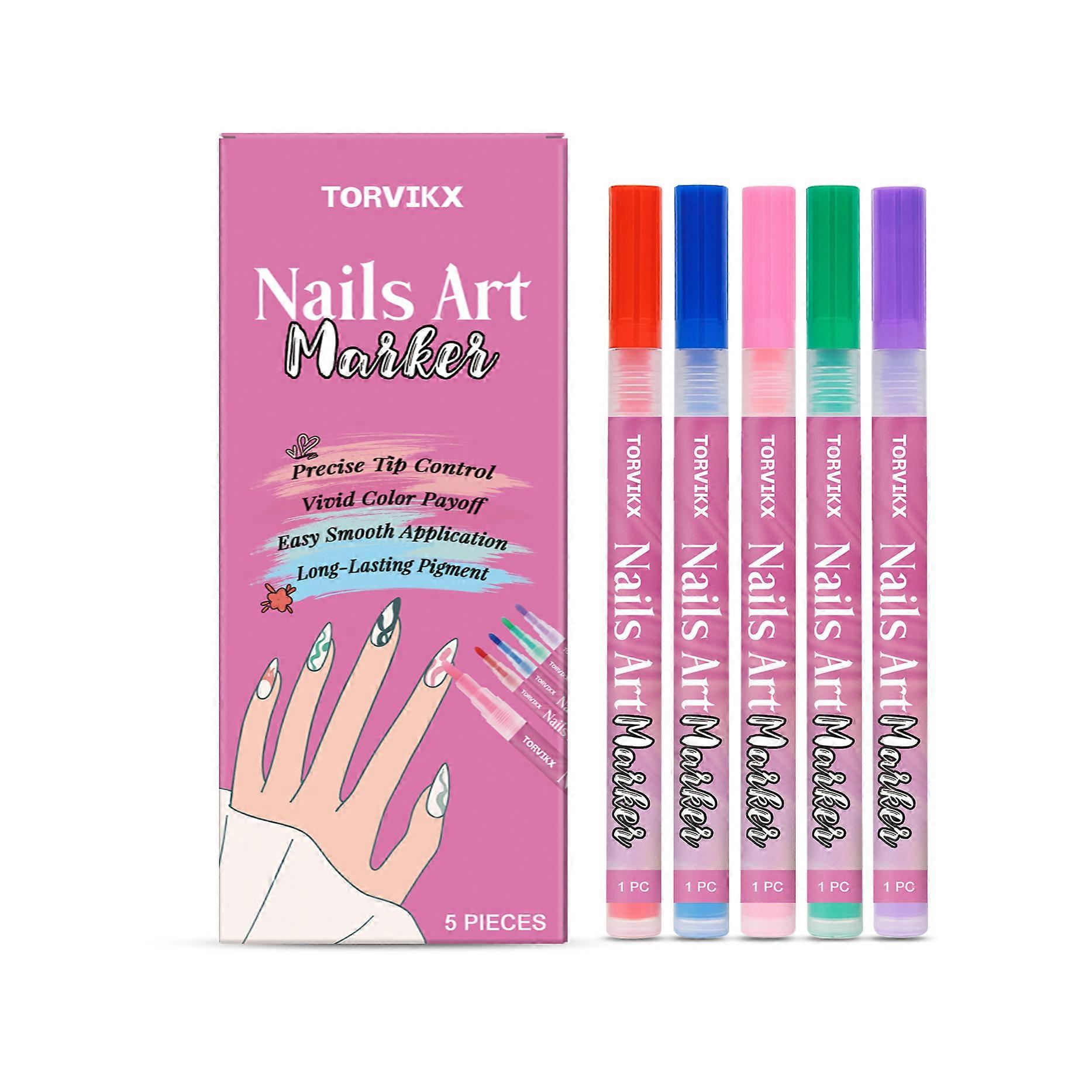 TORVIKX The Nail Art Graffiti Pen Features Bright Colors That Are Easy To Handle And Suitable For Diy In Various Occasions. It Is A Waterproof And Mul