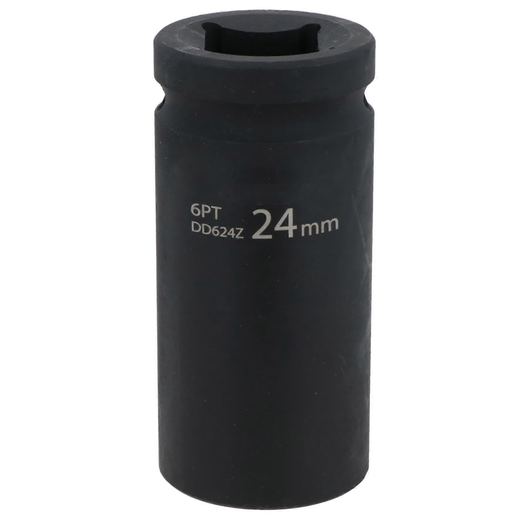 24mm Metric 3/4 Drive Double Deep Impact Socket 6 Sided Single Hex Thick Walled