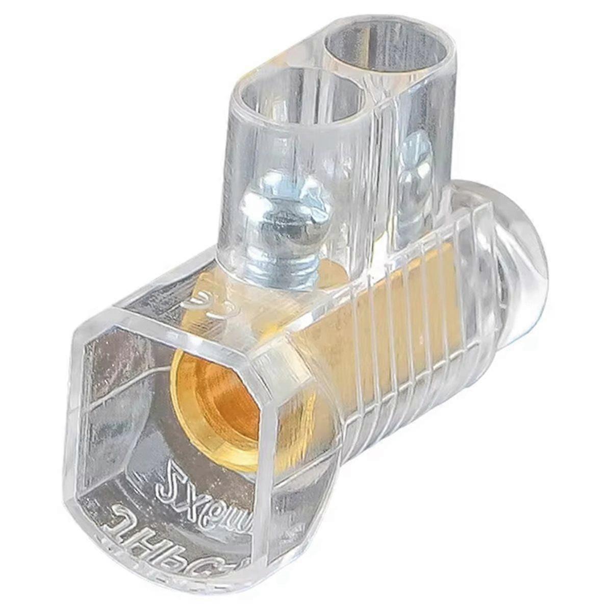50Pcs PC Terminal Block 2 Ways Transparent Pure Copper Closed Easy Terminal Double Ports Crimping Cap 1/2 Position B