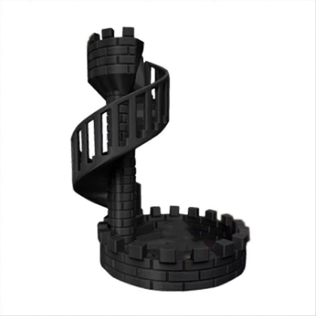Dice Castle Tower Dice Tower Castle Stairs for Desktop Ornaments A