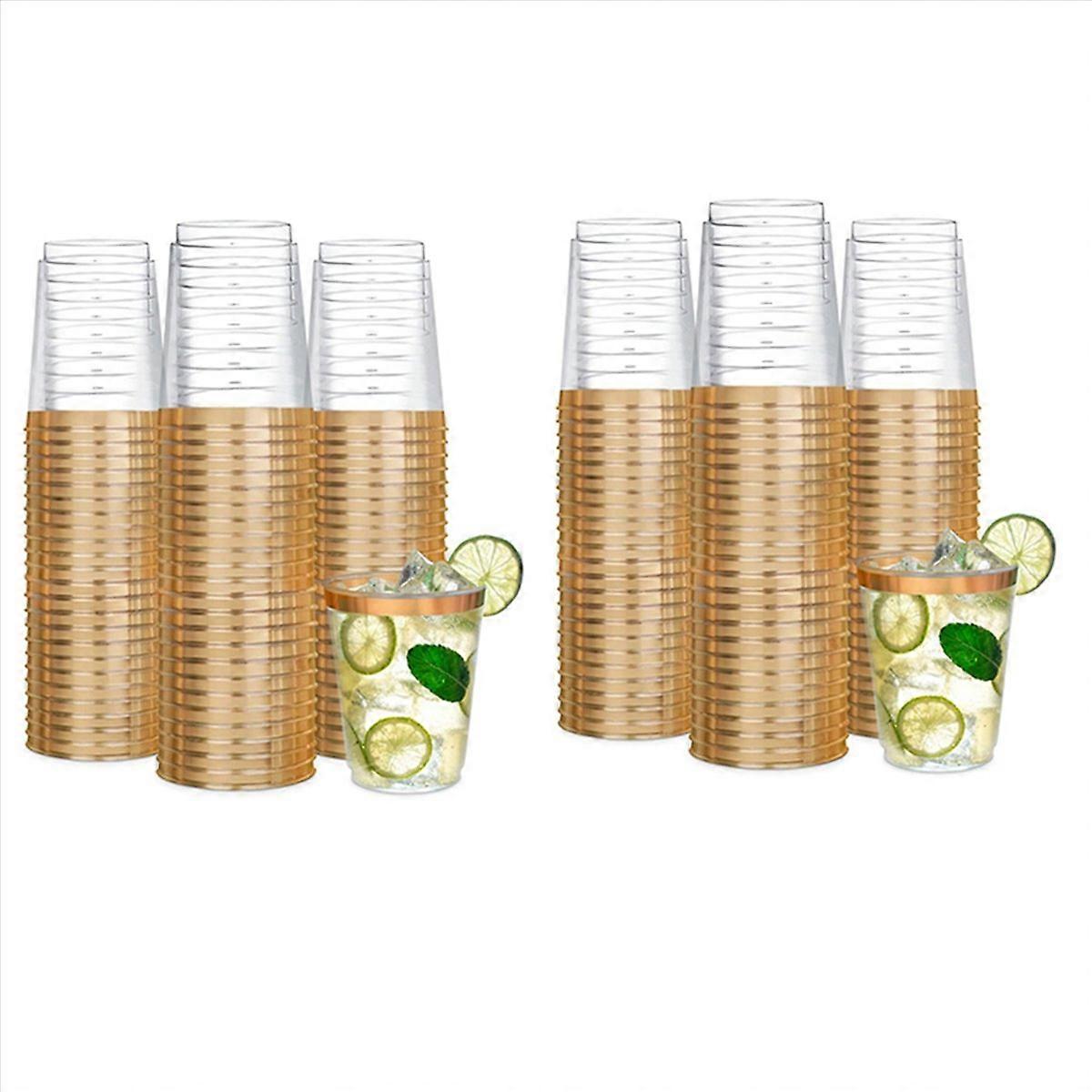 50Pcs Plastic Wine Cups Clear Disposable Wine Glasses