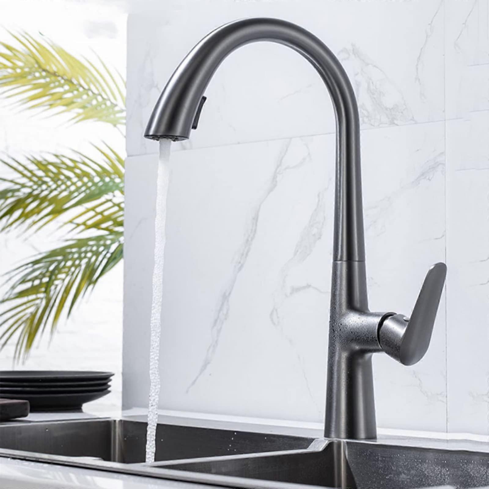 Kitchen Taps PullOut Spray, 2 Spray Modes, 360 Degree Swivel, Chrome Finish, Single Handle Kitchen Mixer Faucet