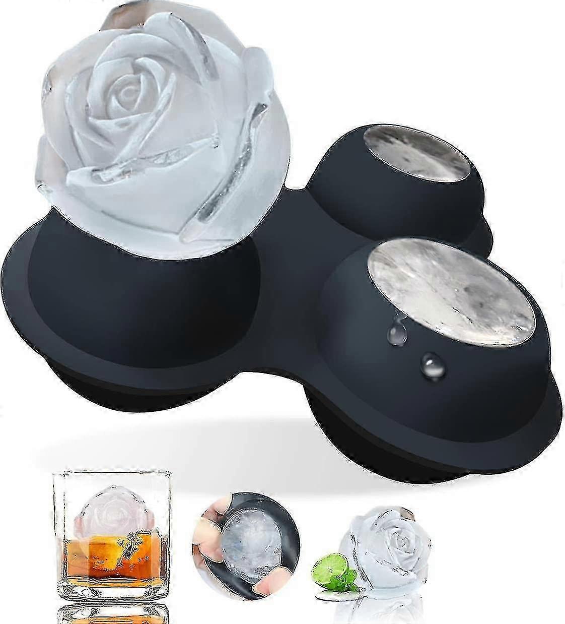 Ice Cube Mold In Pink Shape, Ice Ball Molds 4 Pieces Ice Cube Container Silicone