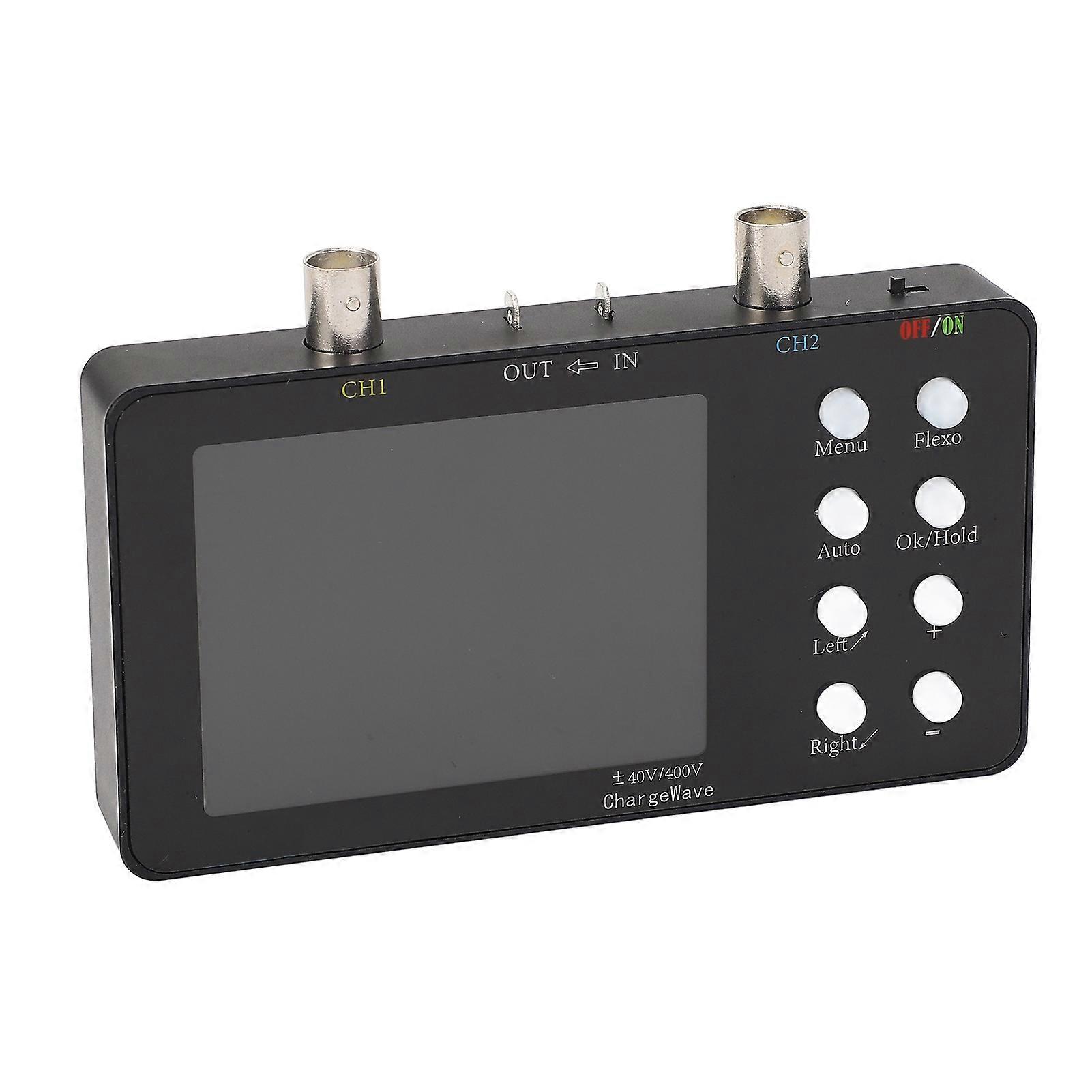 Handheld Oscilloscope 3.2 Inch LCD Display 2 Channel Digital Oscilloscope with 2 Red and Black Probe Clips 