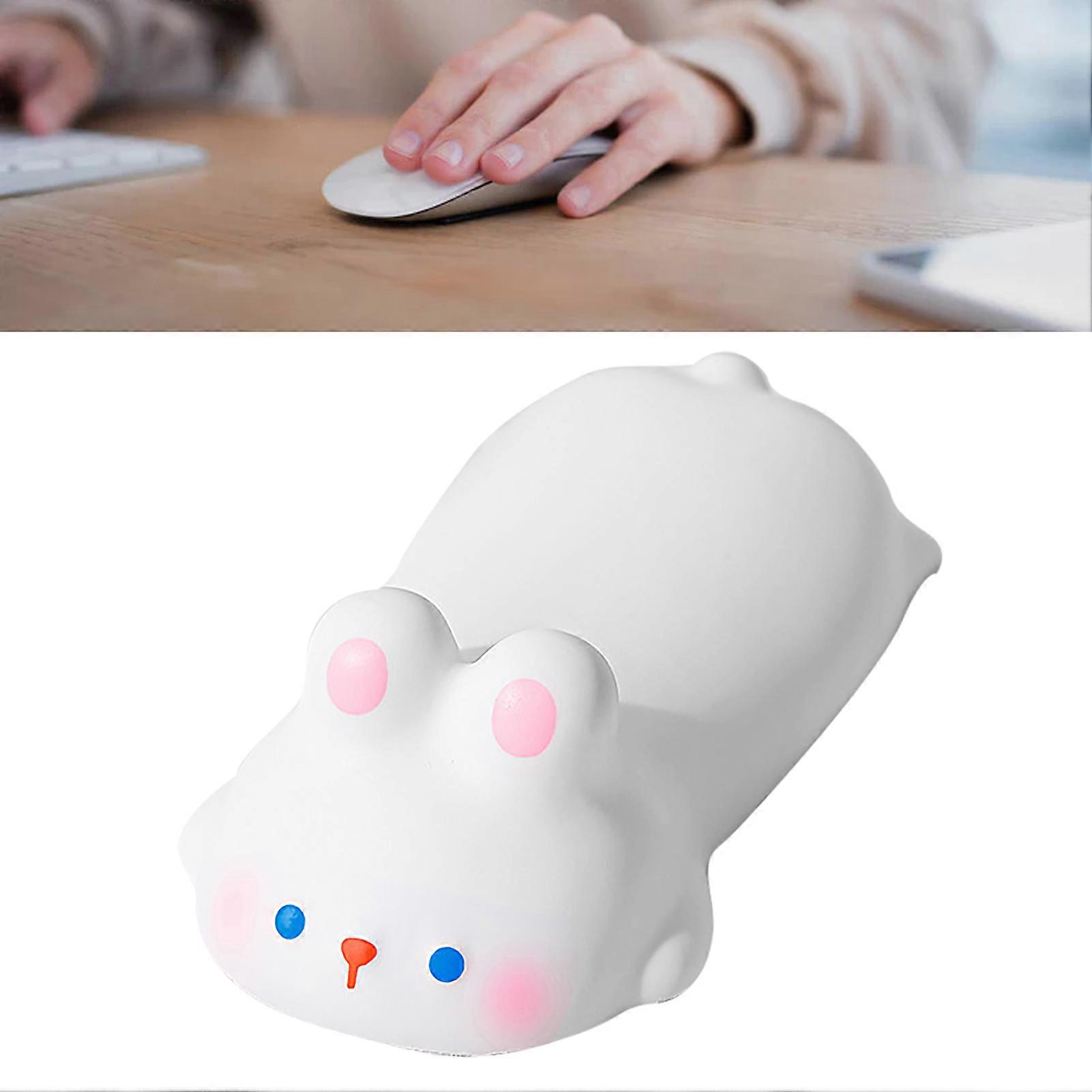 Keyboard Wrist Rest Cartoon Animal Style Soft Comfortable Fatigue Relief Keyboard Wrist Pad for Home Game Office White Bunny 