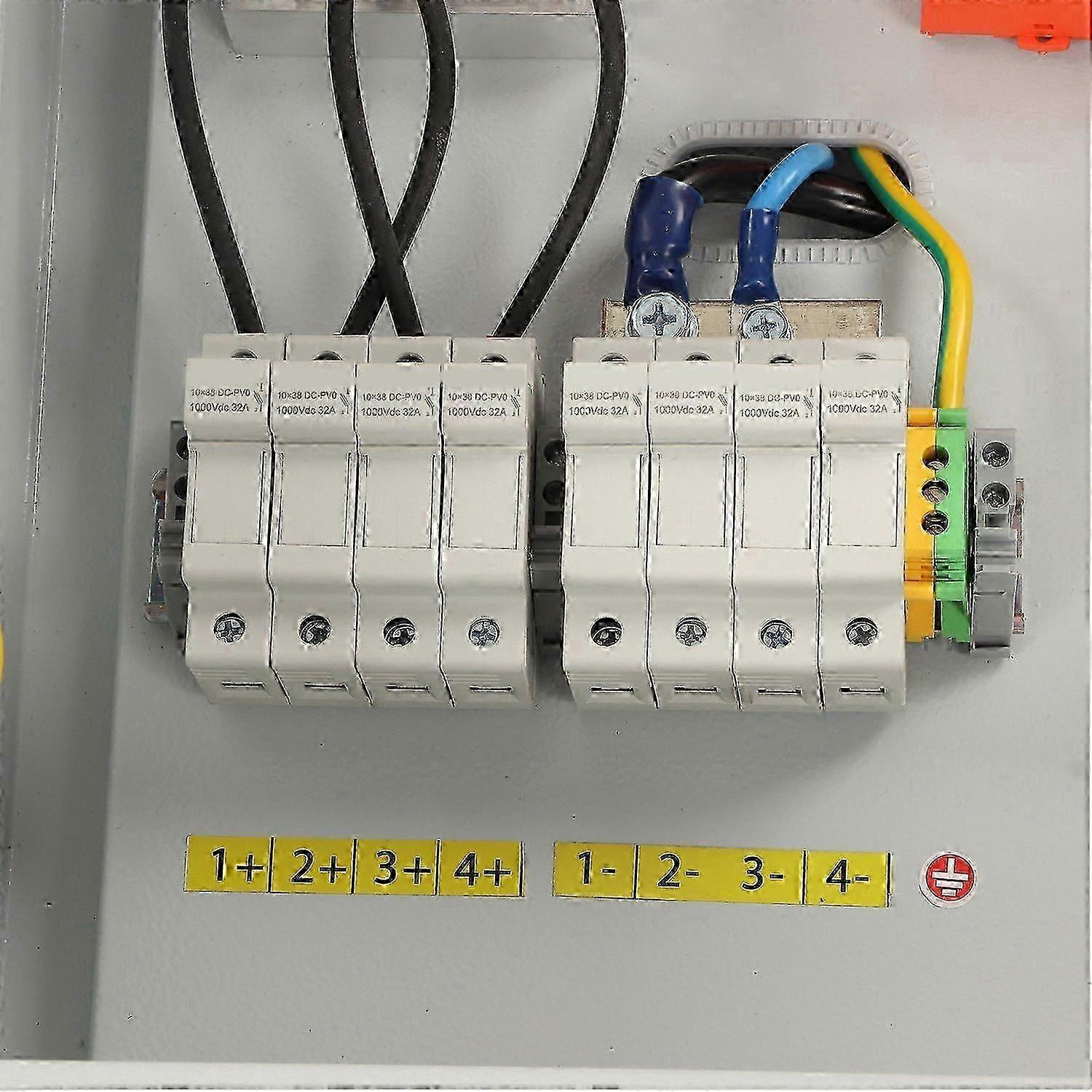 4 String Pv Combiner Box Surge Arrester 15a Fuse 125a Circuit Breaker Solar Panel System Combiner Bo