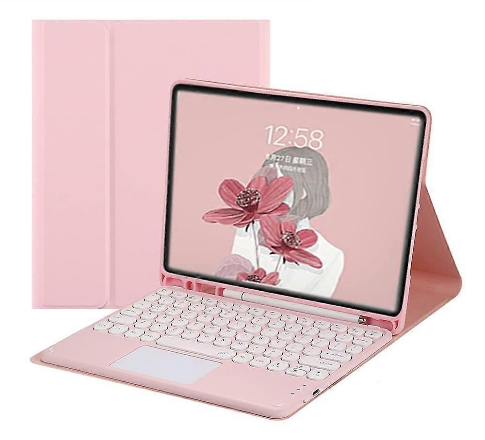 Touch Keyboard Case for 12.4 Inch Tablet With Touchpad, Detachable Keyboard, Pink