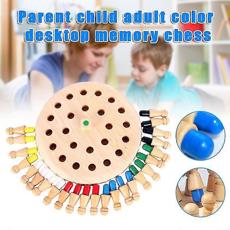 Memory Chess Children Educational Memory Game Toy Set Color Memory Board Game Colored Chess Wooden @BUGU