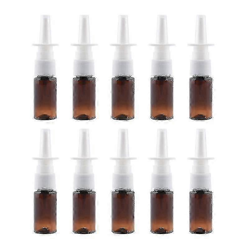 10pcs Empty Nasal Spray Bottles Refillable for Essential Oils, Saline Solution Travel-Size Plastic Dropper Bottles with Adjustable Nozzle